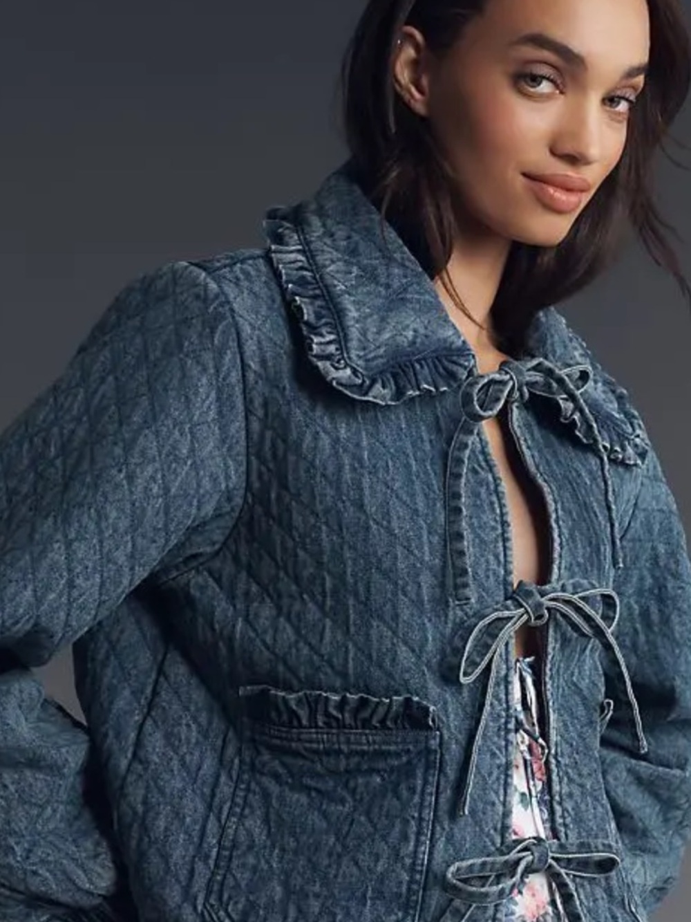 Avec Les Filles Quilted Jacket - Light Blue